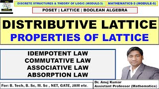 Distributive Lattice  General Properties of Lattice  Commutative  Associative  Absorption [upl. by Caryn]