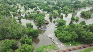 WATCH  WKYC drone footage shows flooding in southern Summit County [upl. by Isak]