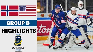 USA vs Norway Full Highlights  Group B  2024 IIHF World Junior 12262023 [upl. by Toma799]