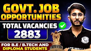 Government Job Vacancies in 2024 August  For BE  BTech and Diploma Students [upl. by Gnek]