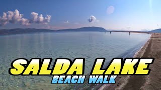 Turkish Maldives  SALDA LAKE Beach Walk  Burdur  Turkey 4k [upl. by Atteloc]