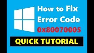 How to Fix Error Code 0X80070005 in Windows PCLaptop Easily [upl. by Ellerrad]