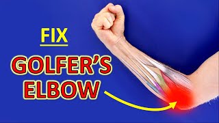 How To Fix Golfers Elbow The 3 BEST Medial Epicondylitis Exercises [upl. by Nollek]