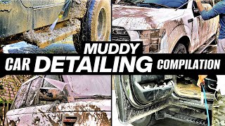 Muddy Car Detailing Compilation 2 Hours Disaster Car cleaning Restoration [upl. by Violet]