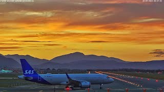 Airport Málaga  Costa del Sol 🛩 Departures at SUNSET WEATHER WEBCAM AGPLEMG SPAIN 2° RUNWAY [upl. by Mount]