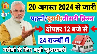 🏠 प्रधानमंत्री आवास योजना पहलीदूसरीतीसरी क़िस्त कब आएगा  Pradhan Mantri Awas Yojana 2024 PM Awas [upl. by Cressi]