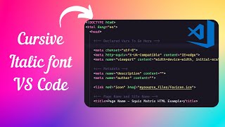 Cursive Italic font in VS Code  Cascadia Code font [upl. by Emsmus]