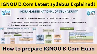 IGNOU BCom syllabus  IGNOU BCom Latest syllabus Explained How to prepare IGNOU BCom Exam [upl. by Denney]