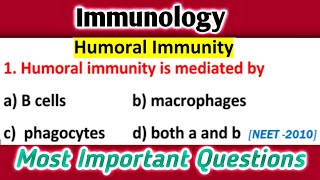 Humoral Immunity  Immunology MCQs  Most Important Questions [upl. by Thedric]