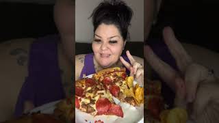 Whats up Everybody💜 foryoupage Mukbang EatingShow Foodie PizzaHut MeatloversPizza [upl. by Romonda]