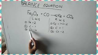 Balancing chemical equation Fe2O3  CO  Fe  CO2  chemistry [upl. by Larual417]