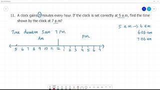 6 TN Maths Term II 2 MEASUREMENTS Exercise 22 11 A clock gains 3 minutes every hour [upl. by Elokkin]