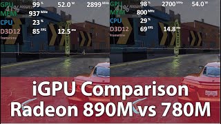 Radeon 890M RDNA 35 vs Radeon 780M RDNA 3 iGPU Comparison [upl. by Curkell74]