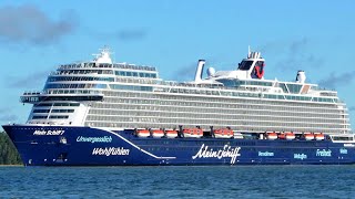 Mein Schiff 7 cruise ship leaving Meyer Turku shipyard 1162024  Tui Cruises Mein Schiff 7 [upl. by Atinihc228]