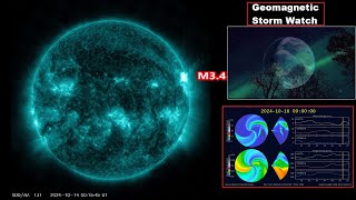 M34 Flare Solar Activity Increased To Moderate Levels  Geomagnetic Storm Watch For Oct 1516 [upl. by Dieterich649]