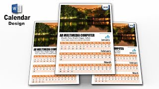 MS Word Tutorial Microsoft Word Calendar 2020 Calendar Design Ideas Word Monthly Calendar By AR [upl. by Haleehs]