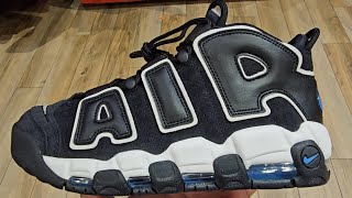 Nike Air More Uptempo 96 Black Star Blue 4K POV  Don Alpha Cleat SKU FB8883001 [upl. by Mellette]