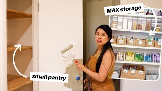 ULTIMATE PANTRY MAKEOVER W MAX STORAGE BUDGET FRIENDLY custom DIY organization solutions [upl. by Nick]