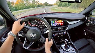 2023 Alfa Romeo Giulia Estrema  POV Review [upl. by Etnoval]