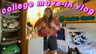 COLLEGE MOVEIN DAY VLOG freshman year  University of Notre Dame [upl. by Rudelson]