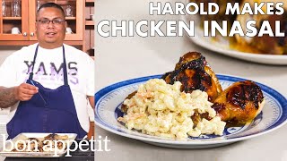 Harold Makes Grilled Chicken Inasal  From The Home Kitchen  Bon Appétit [upl. by Kesia]