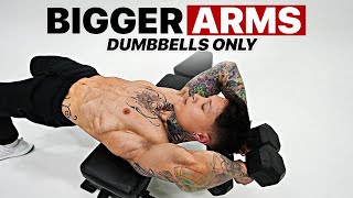 Bigger Arms Workout Using Only Dumbbells [upl. by Petta]