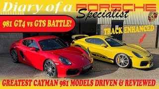 Cayman 981 GT4 Manual vs GTS PDK Mid Engined Battle PCCB amp Steel PSE Ep66 Diary Porsche Specialist [upl. by Eitsirk]