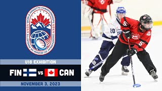 2023 World Ringette World Championships ⭕ U18 Exhibition Canada Black vs Finland Nov 3 2023 [upl. by Anibas]