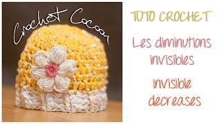 TUTO crochet  Les diminutions invisibles  Invisible decreases [upl. by Varien]