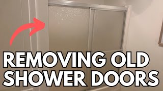 Removing Tub Shower Doors EASIEST WAY TO FILL HOLES [upl. by Aden404]