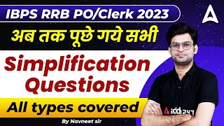 IBPS RRB POClerk 2023  All Types of Simplification Questions  Maths by Navneet Tiwari [upl. by Novyak272]