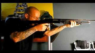 Fitting a 12 gauge foregrip to a 20 gauge Mossberg 500 [upl. by Parsaye]