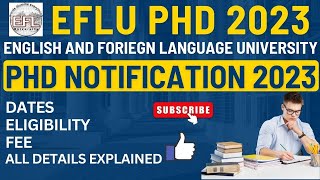 EFLU university full details in telugu  English and Foreign Language University admission Process [upl. by Leahcim531]