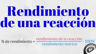 Rendimiento de una reaccion quimica rendimiento real rendimiento teorico [upl. by Aihsened512]