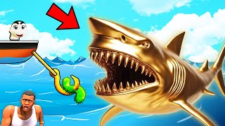 SHINCHAN CATCHING SHARK and SECRET FISH in CAT GOES FISHING with CHOP FRANKLIN FISH GAME [upl. by Jacobo]