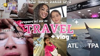 vlog PREP amp TRAVEL WITH ME  lash appt brazilian wax toes etc  solo travel diaries ep 2 ✈️ [upl. by Derag]