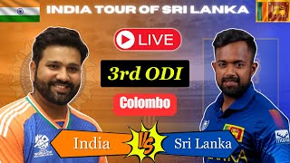 🔴LIVE  3rd ODI INDIA vs SRI LANKA 🔴 India Tour of Sri Lanka icc bcci cricket india srilanka [upl. by Friedland]