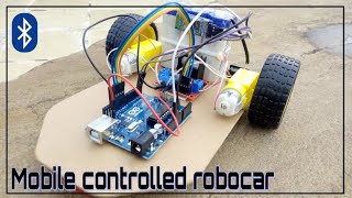 How to make Mobile Bluetooth controlled robot car Electronic Arduino project [upl. by Willin]