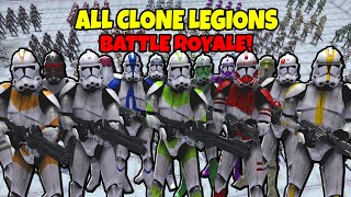 ALL Phase II CLONE LEGIONS Battle Royale  Men of War Star Wars Mod Battle Simulator [upl. by Maisey145]