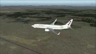 FSX BOEING 737 JAT AIRWAYS LARNACA AIRPORT LANDING [upl. by Morie]