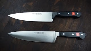 Wusthof Forged vs Stamped Knives Classic vs Gourmet [upl. by Mages504]