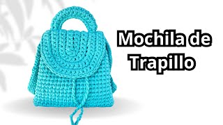 Como Tejer una MOCHILA con TRAPILLO  Tutorial Hebras Crochet [upl. by Khichabia]