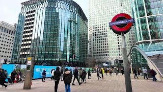 4K Canary Wharf Central amp Crossrail Roof Garden  London Walk [upl. by Celie]