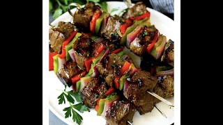 Sirloin Shish Kabobs On George Foreman Grill [upl. by Eldorado]