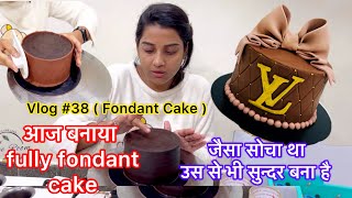 Fully fondant Cake tutorial  kese set krna h fondant ko vlog38 [upl. by Arihsa989]