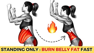 Do This STANDING 30 Min to Lose That STUBBORN BELLY FAT  How to Lose Belly Fat in 1 Week at Home [upl. by Sheree]