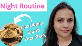 3 Step Night Time Skin Care Routine For Oily Skin ✅ l Benefits Of Multani Mitti amp How To Use [upl. by Lesslie]