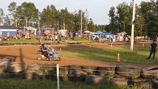 Wild lawn mower racing with spinouts and loose hoodsRichmond CornerNBJuly 32023 [upl. by Allred278]