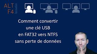 Comment convertir une clé USB en FAT32 vers NTFS sans perte de données [upl. by Adnimra789]