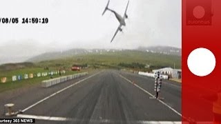 Scary Plane crashes into racetrack in Iceland and explodes [upl. by Blancha580]